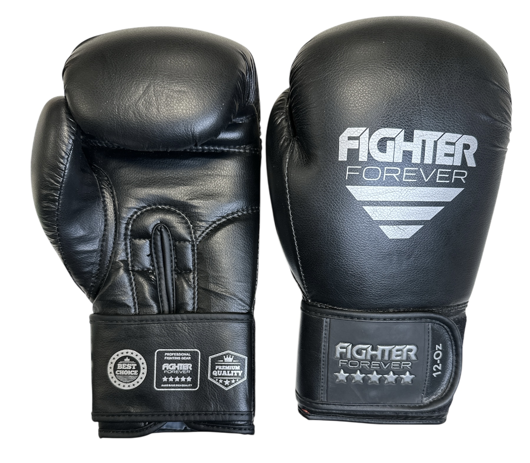 Osta Fighter Forever EVO Nyrkkeilyhanskat MUSTA-HOPEA Thainyrkkeilykaupasta