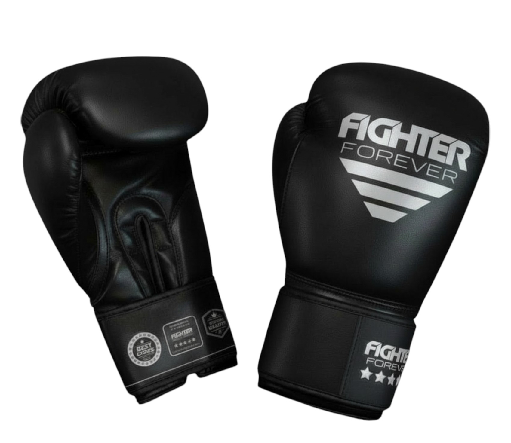 Osta Fighter Forever EVO Nyrkkeilyhanskat MUSTA-HOPEA Thainyrkkeilykaupasta