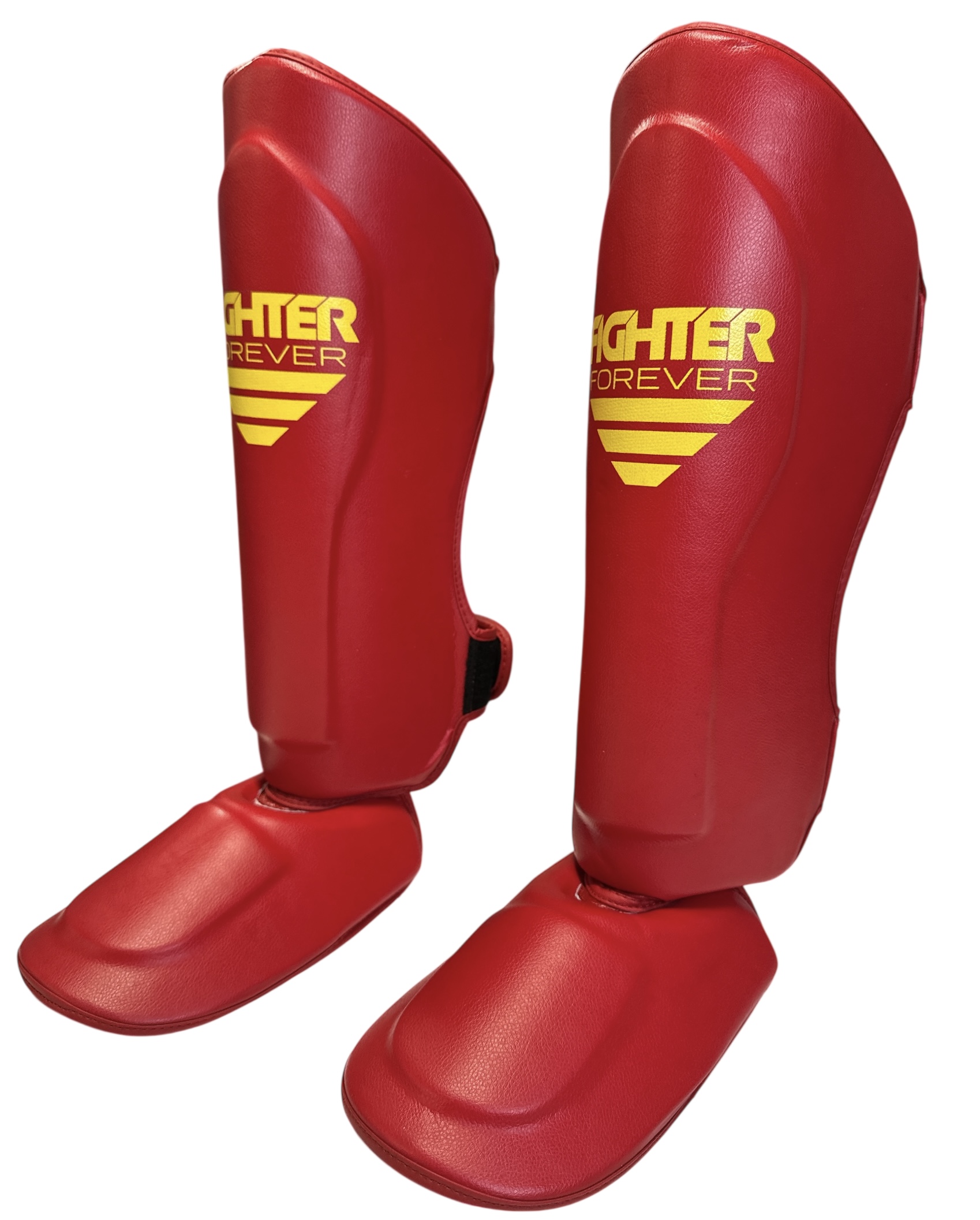 Osta Fighter Forever EVO Säärisuojat PUNA-KELTA Thainyrkkeilykaupasta