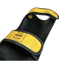 Osta Fighter Forever EVO Säärisuojat KELTA-MUSTA Thainyrkkeilykaupasta