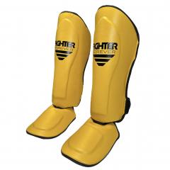 Osta Fighter Forever EVO Säärisuojat KELTA-MUSTA Thainyrkkeilykaupasta
