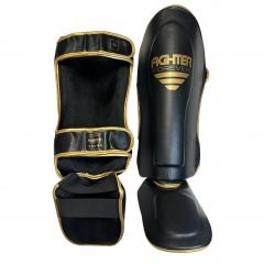 Osta Fighter Forever EVO Säärisuojat MUSTA-KULTA Thainyrkkeilykaupasta